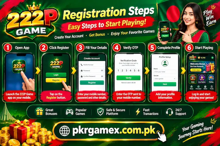 222P Game APK Registration Steps 2026 For Android Users In Pakistan