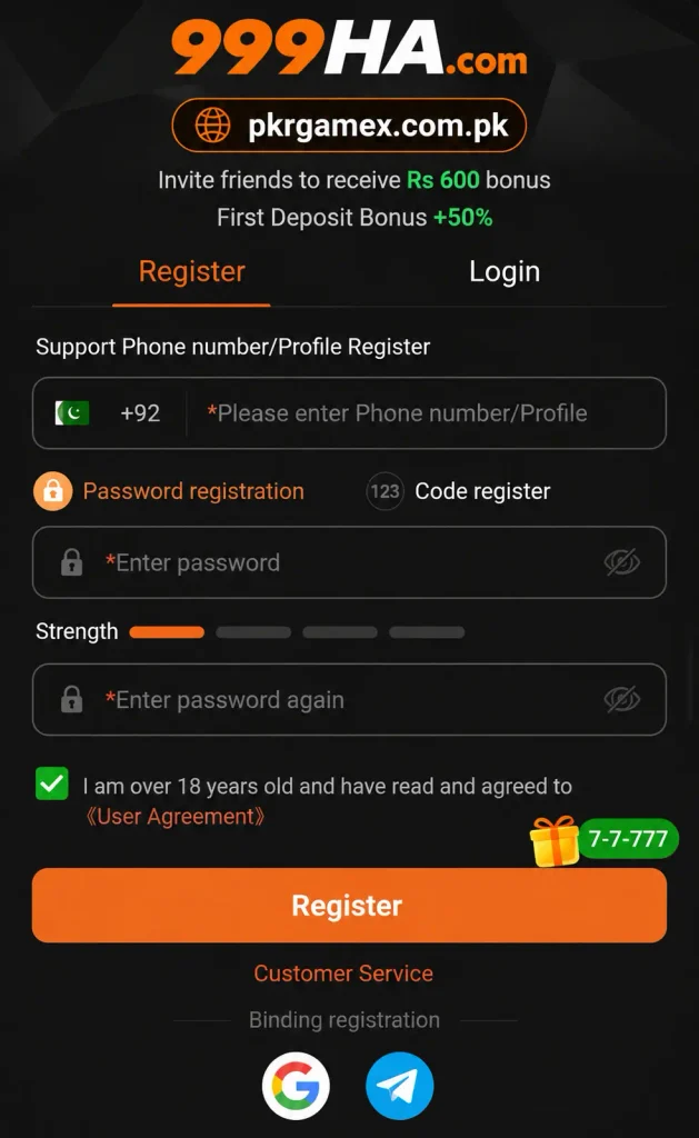 999HA Game Registration Steps