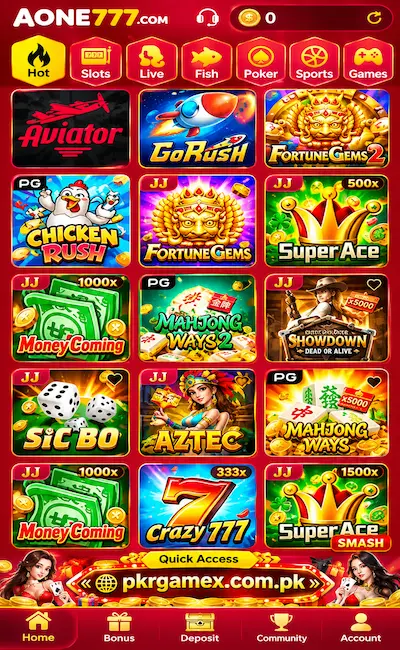 Aone777 Game For Android Users In Pakistan
