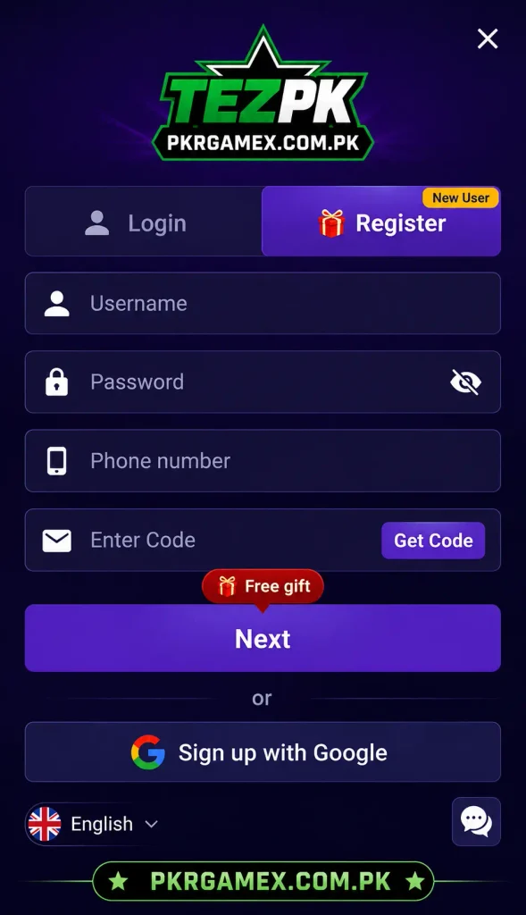 TEZPK Game APK Registration Steps For Earning